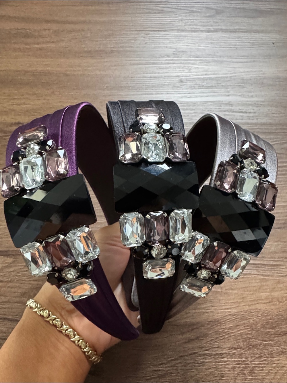 Set of Three Jeweled Head Bands